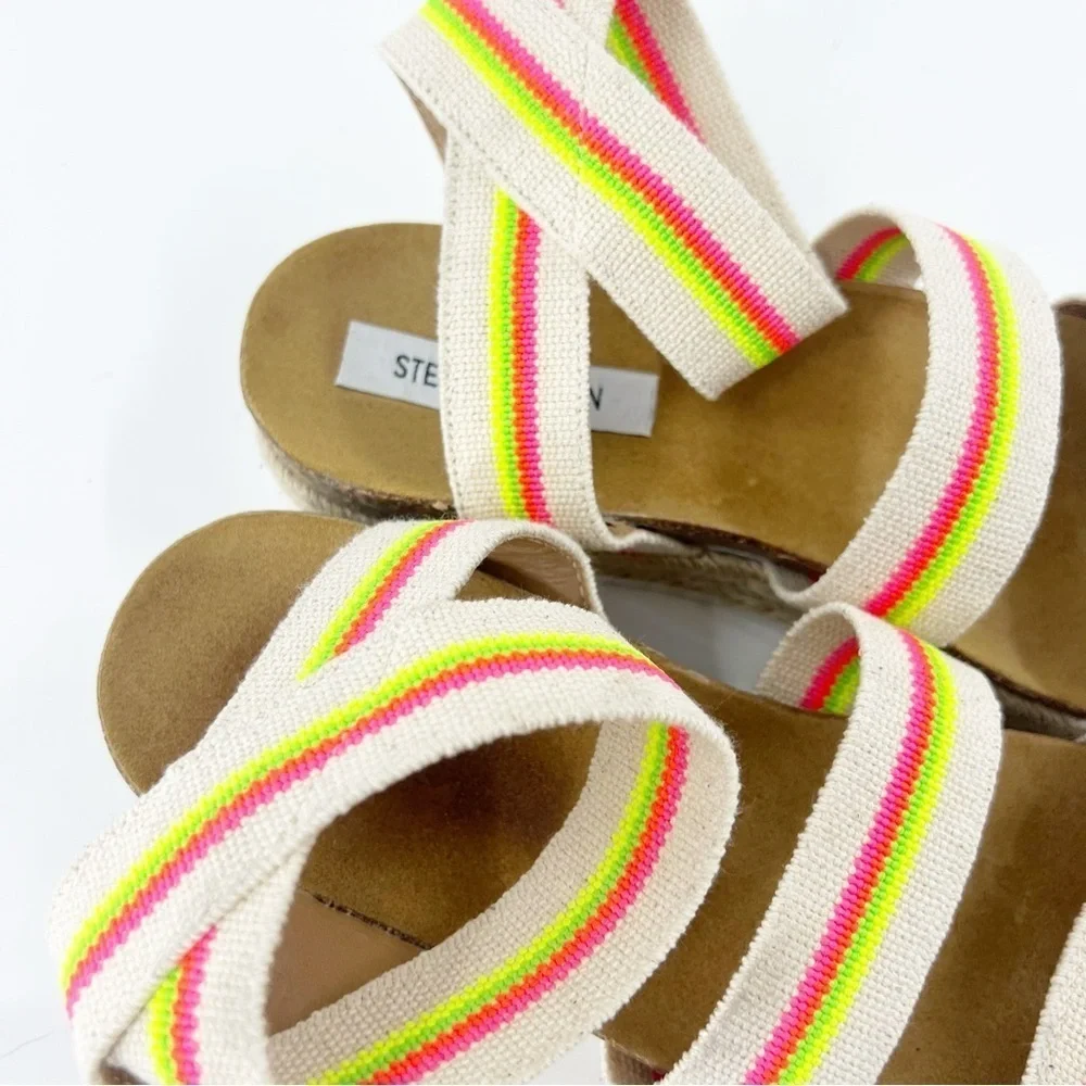✅ STEVE MADDEN KIMMIE BRIGHT MULTI - SM REBOOTED PLATFORM ESPADRILLE‎ SIZE 10